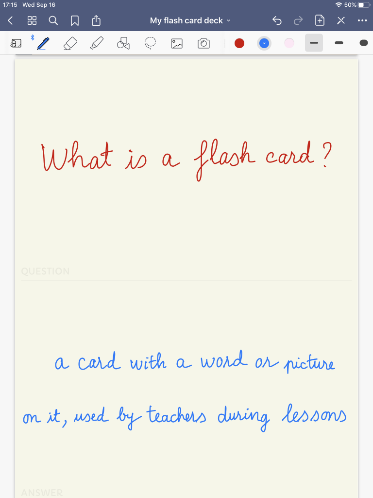 create flashcards using goodnotes